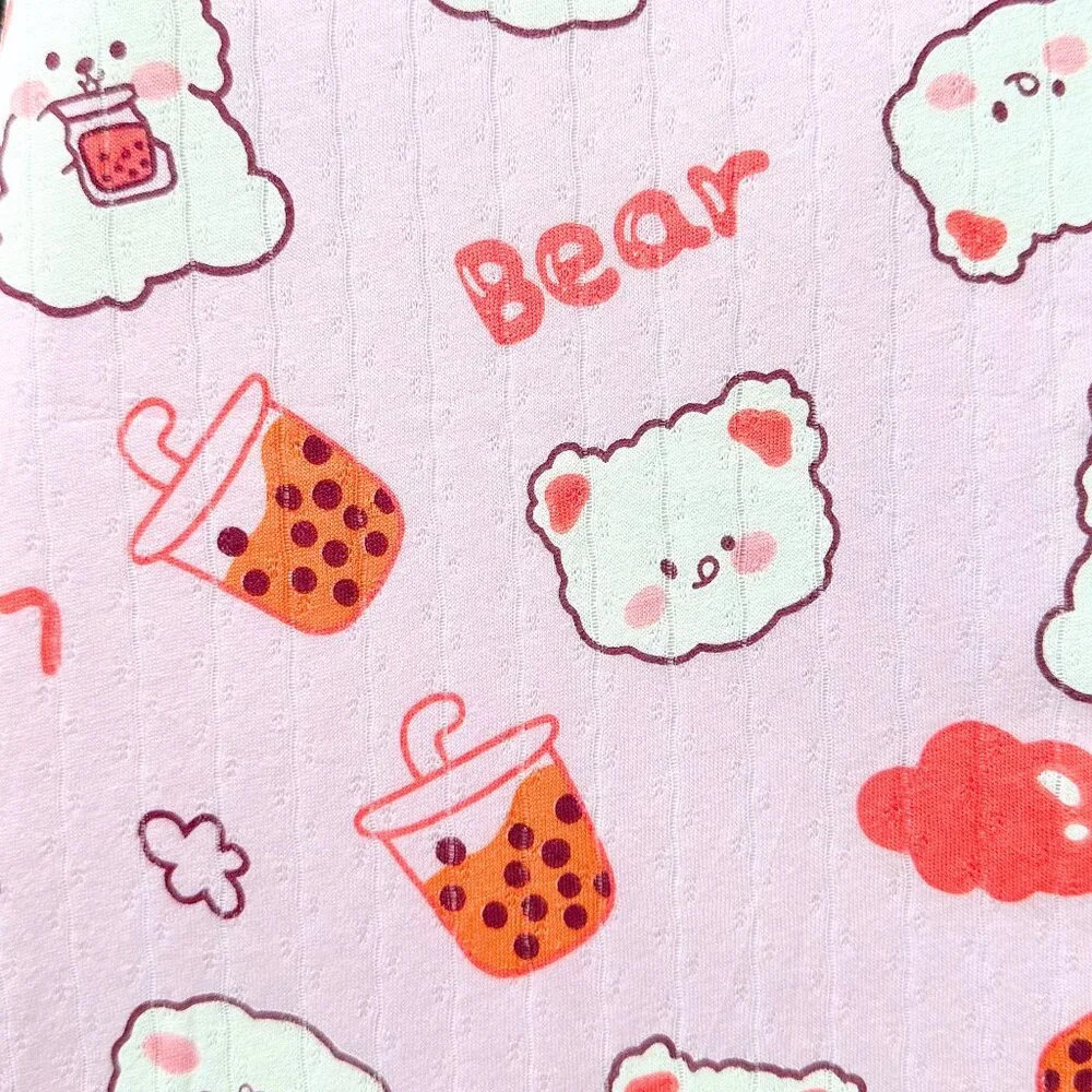 NWT Cute Girls Sleep N' Play Short Sleeve Top & Pants Pajamas Set Bear & Boba 4T - Picture 6 of 6